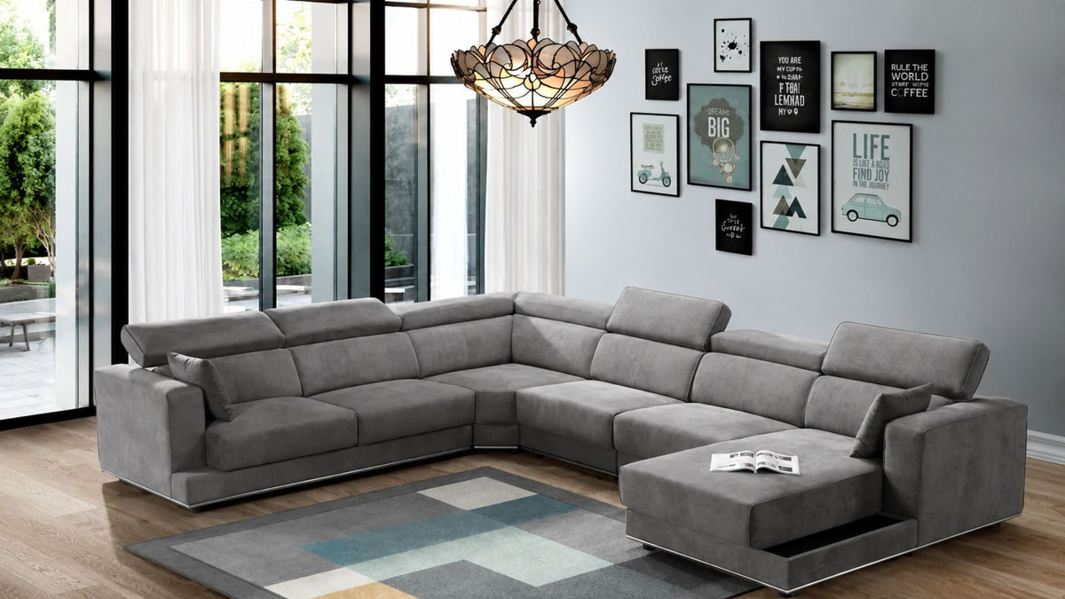 Buy Modular Sectional Sofas: Stylish Dark Grey Couch Ideas - Leisure Space Furniture