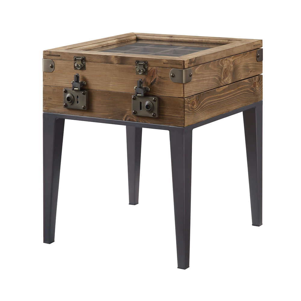 Kolin - Accent Table - Rustic Oak & Matte Gray, alternate view 2 with wood construction