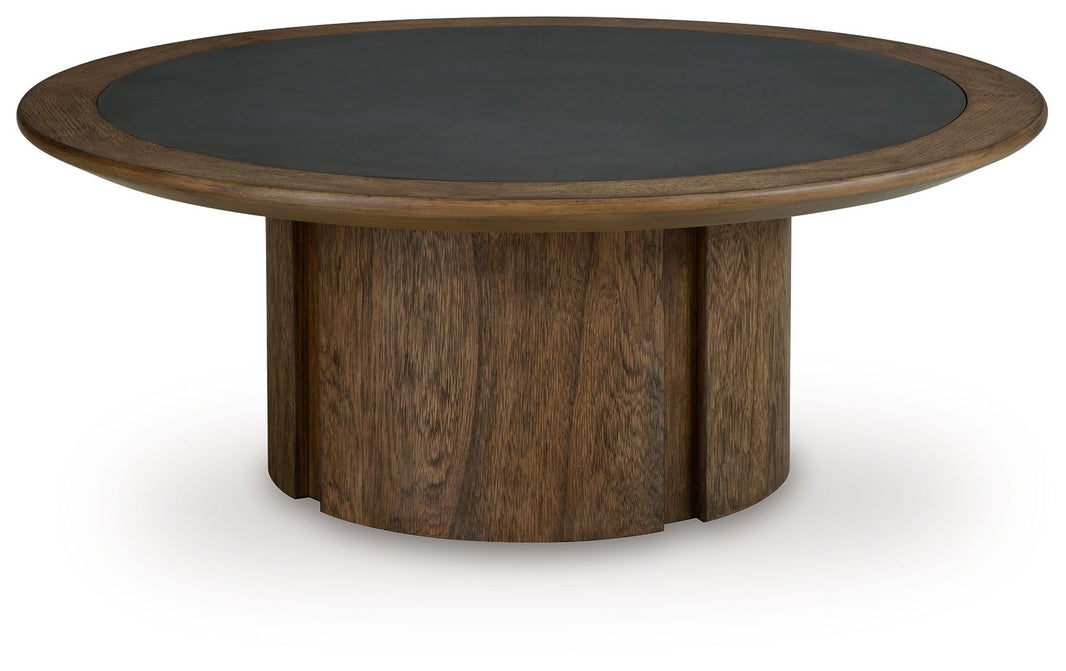 Dontayne - Round Table, alternate view 2 with wood construction