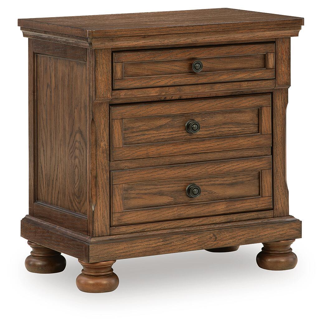 Zackaryn Two Drawer Night Stand Warm Brown
