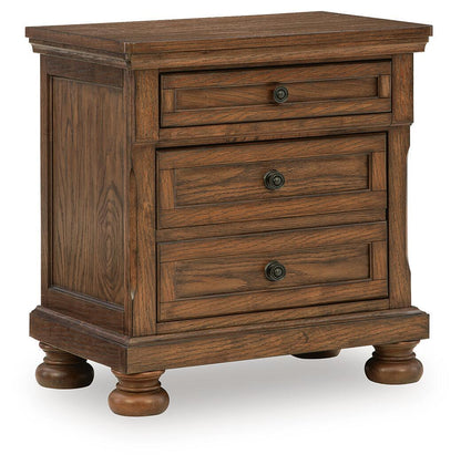 Zackaryn Two Drawer Night Stand Warm Brown