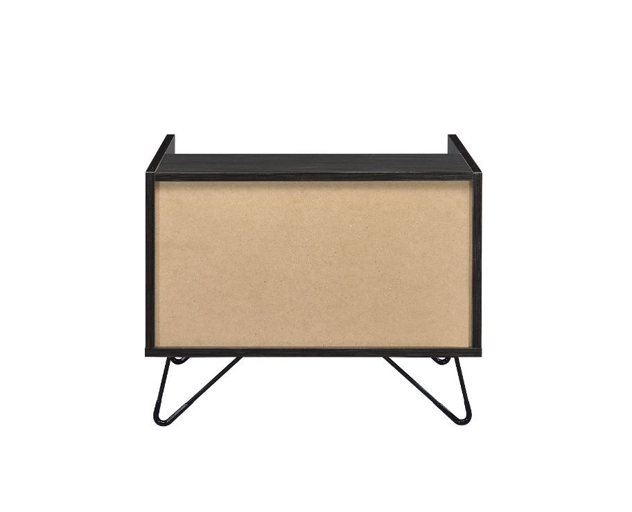 Melkree - Accent Table - Oak & Black, alternate view 2 with metal