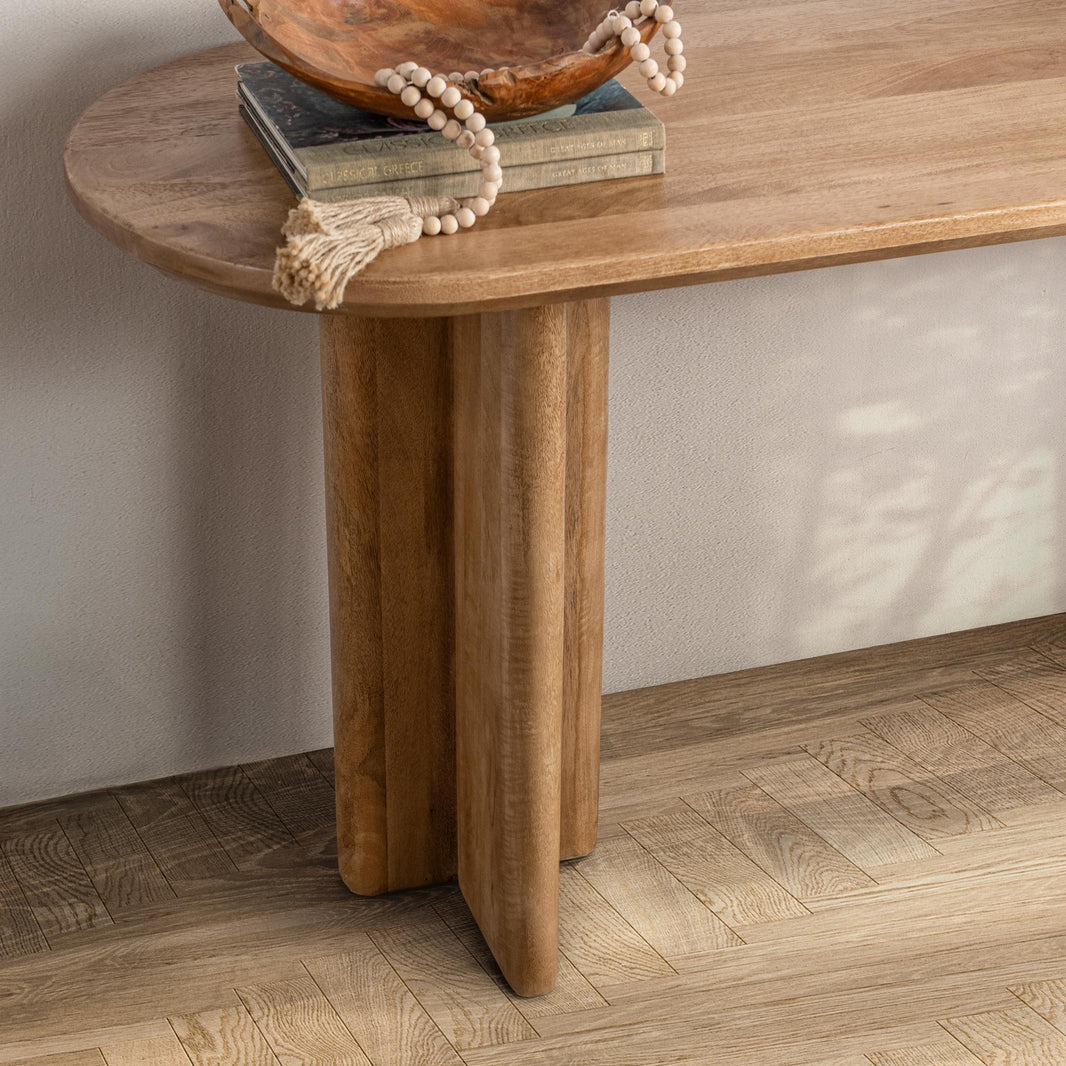 Montengo - Console Table - Natural Maple, alternate view 2 with wood construction