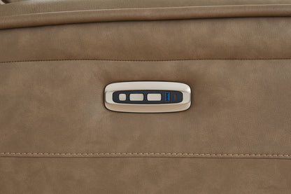 Glencroft - Power Reclining Sofa With Adjustable Headrest - Sahara