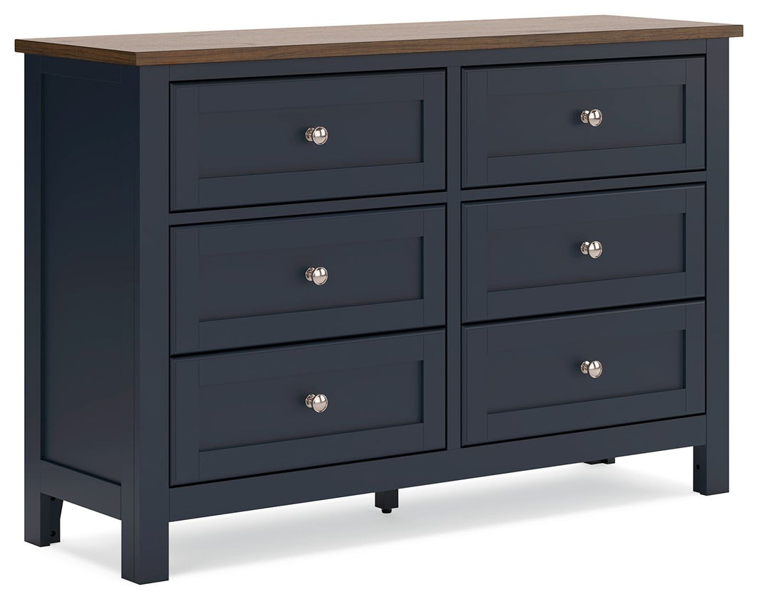 Landocken - Dresser - Brown / Blue, product view with wood construction