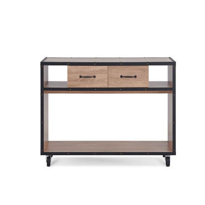 Bemis - Accent Table - Weathered Light Oak, alternate view 2 with wood construction