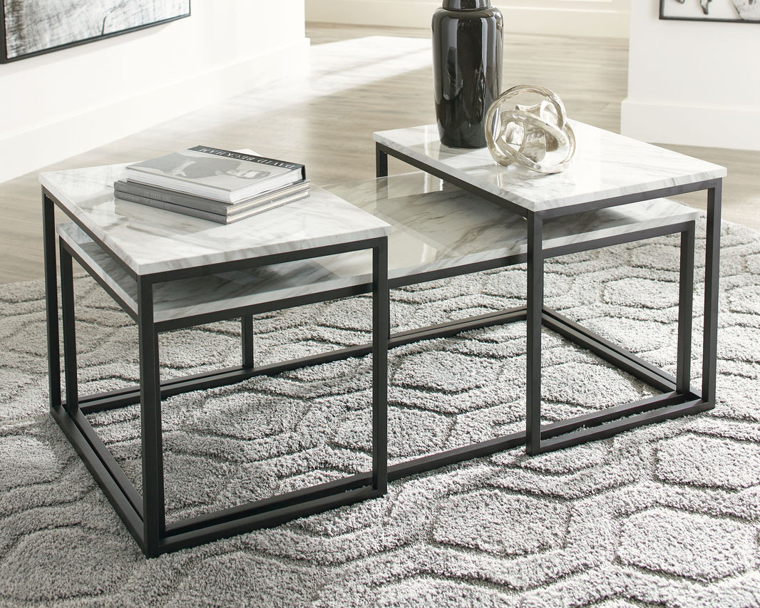 Donnesta - Occasional Table Set (Set of 3) - Gray / Black, alternate view 2 with engineered wood