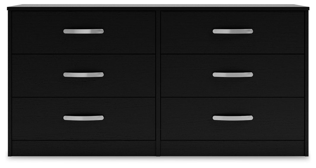 Finch - Six Drawer Dresser - Black, alternate view 2 with engineered wood