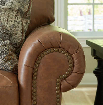 Carianna - Chair And A Half - Caramel, alternate view 2 with top-grain leather