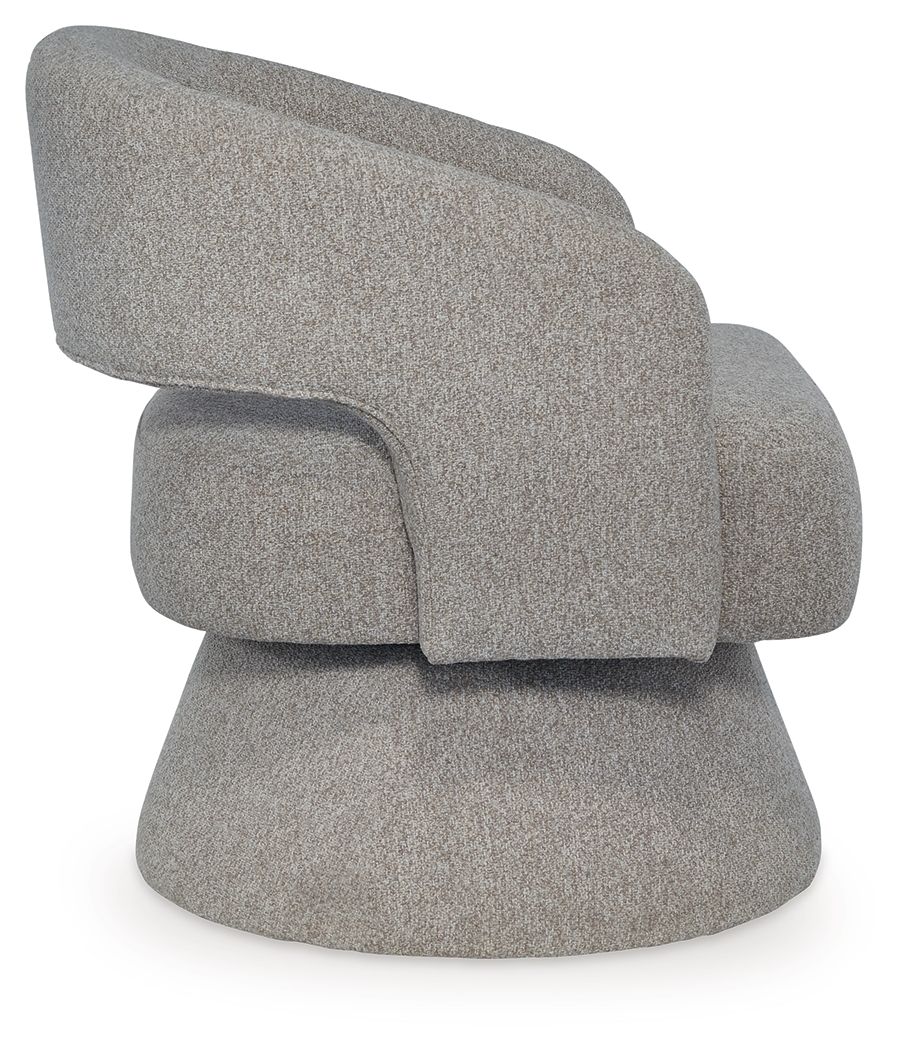 Nashkins - Swivel Accent Chair - Pebble, alternate view 2 with polyester fabric