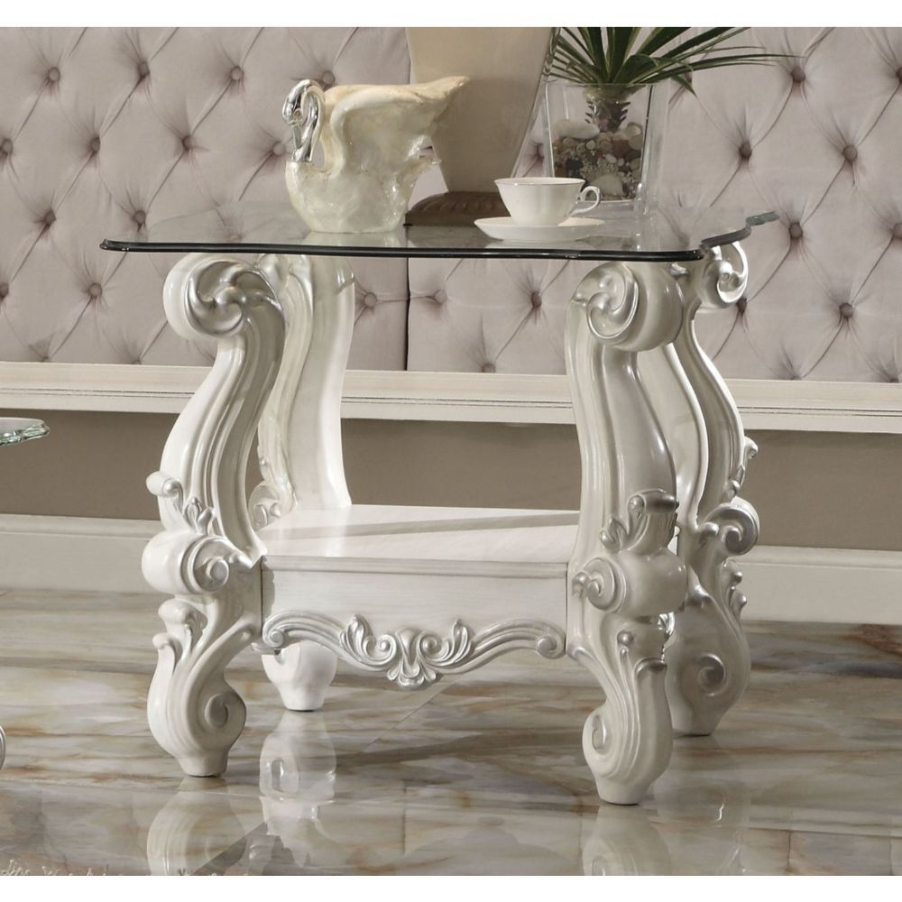 Versailles - Square End Table, product view with glass