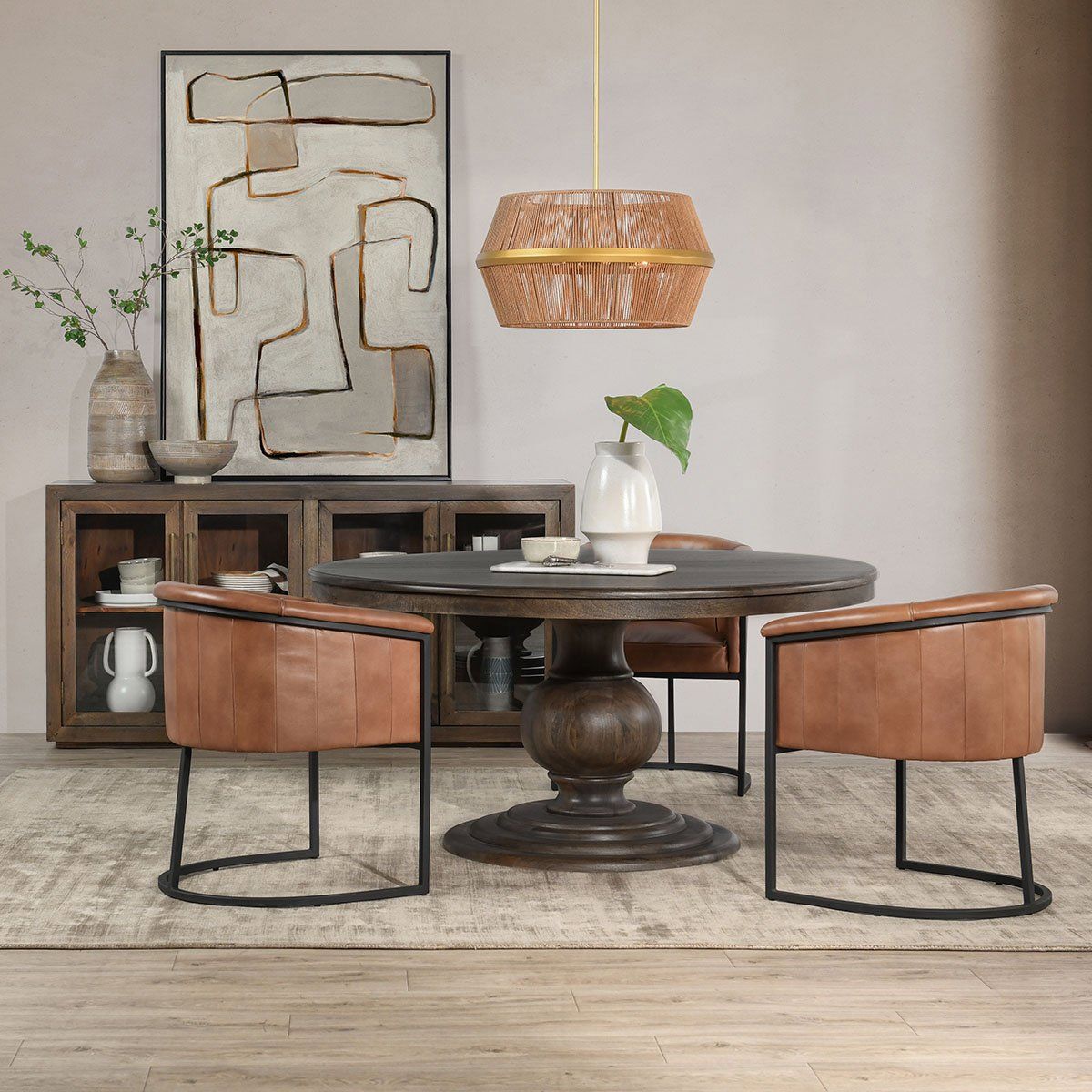 Brookside - Round Dining Table, alternate view 4 with wood construction