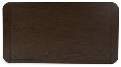 Breckington - Rectangular Cocktail Table - Dark Brown, alternate view 2 with solid wood
