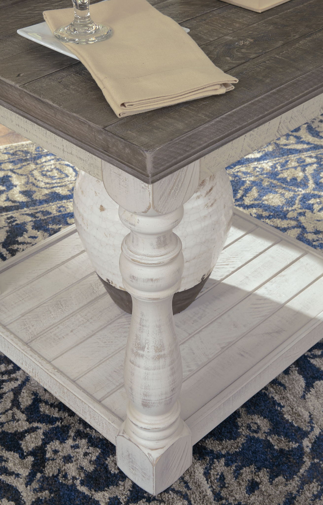 Havalance - Rectangular End Table - Gray / White, alternate view 2 with engineered wood