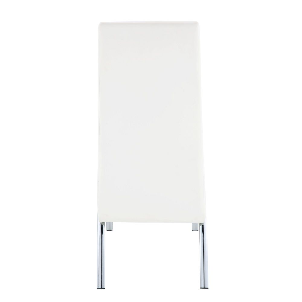 Pervis Side Chair (Set of 2) White Synthetic Leather & Chrome, gallery image 2