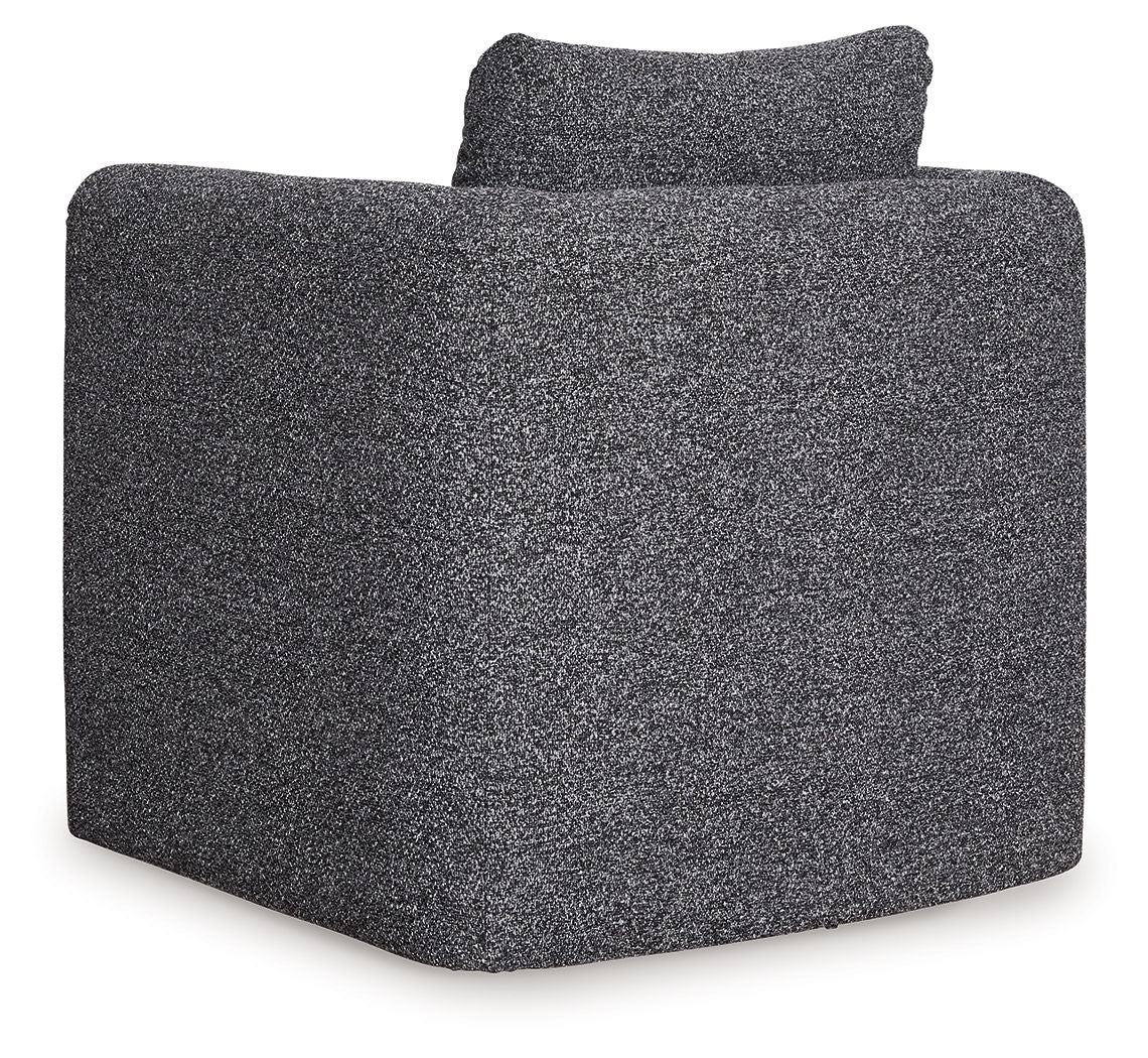 Vreni - Accent Chair - Charcoal / Black, alternate view 2 with polyester fabric