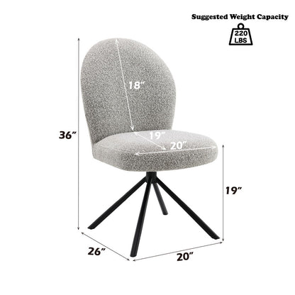 Lawton - Side Chair With Swivel (Set of 2) - Gray Boucle & Black