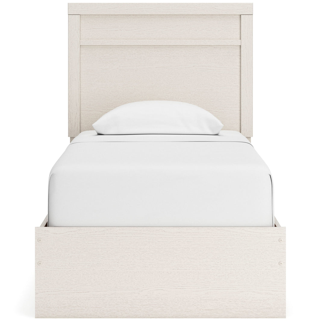 Stelsie - Panel Bed, alternate view 2 with linen fabric