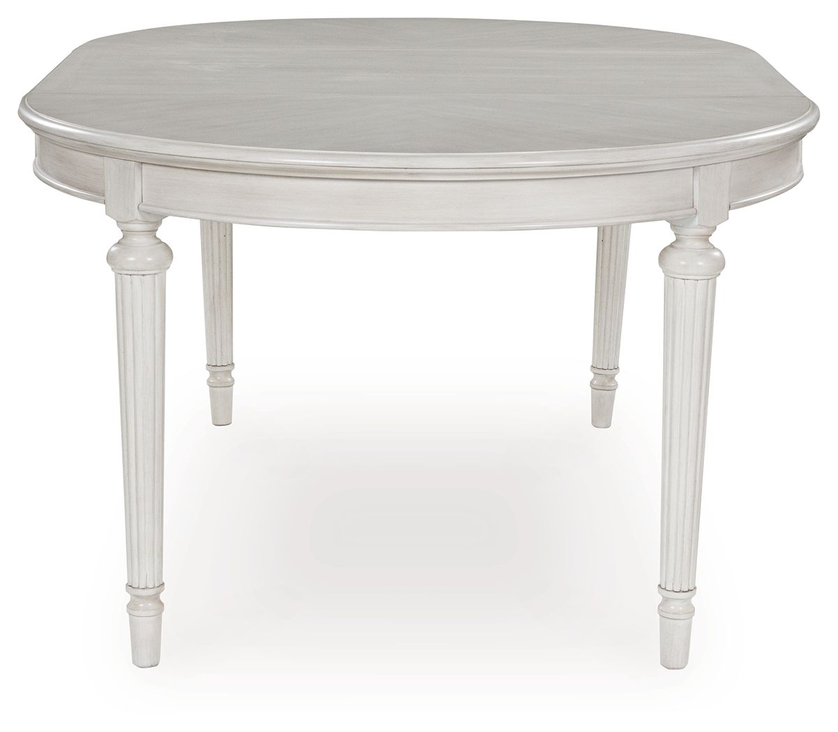 Montelaine - Oval Dining Room Extension Table - Antique White, alternate view 2 with wood construction