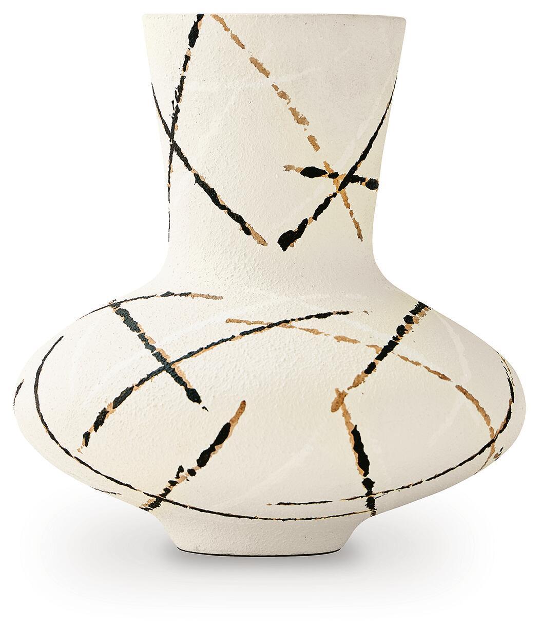 Brockford Vase Cream / Black / Brown