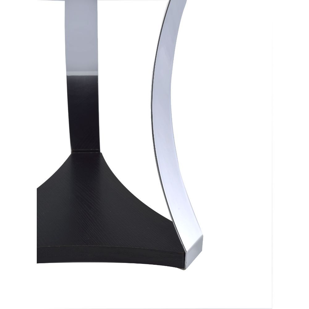 Geiger - End Table - Black Glass & Chrome, alternate view 2 with wood construction