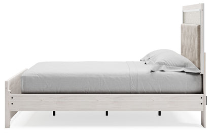 Altyra - Queen Panel Bed With Roll Slats - White, alternate view 2 with polyester fabric