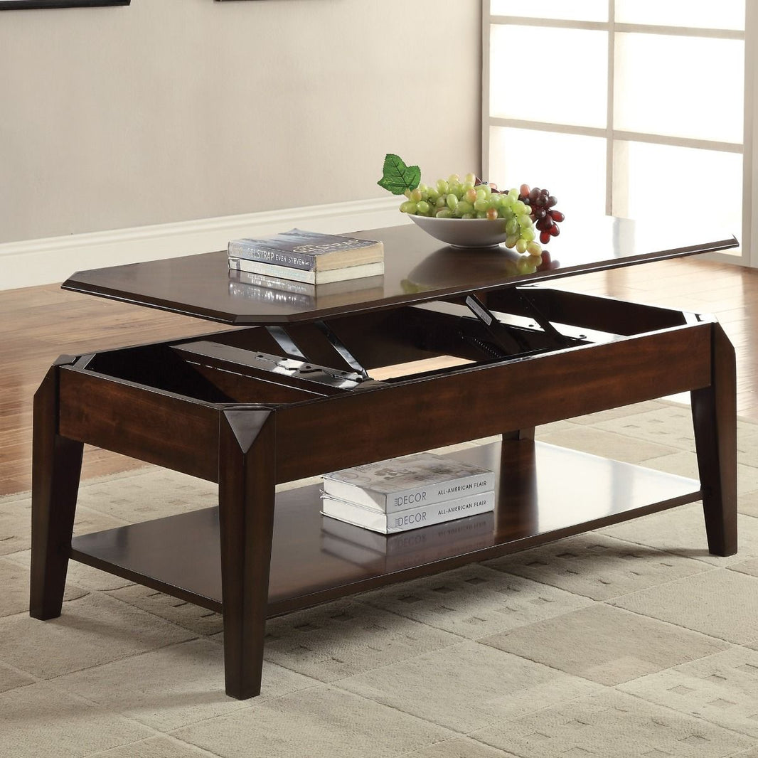 Docila - Coffee Table With Lift Top - Walnut, product view with wood construction
