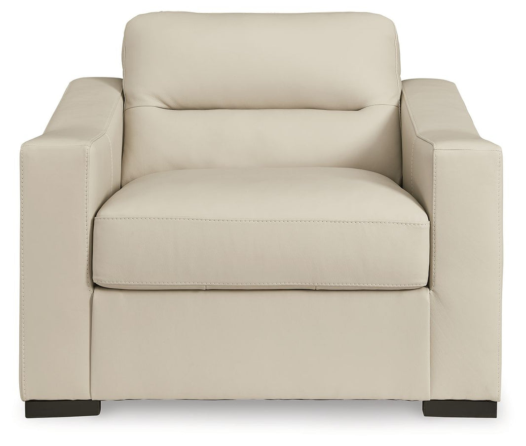 Treasure Trove - Chair And A Half - Almond, alternate view 2 with top-grain leather