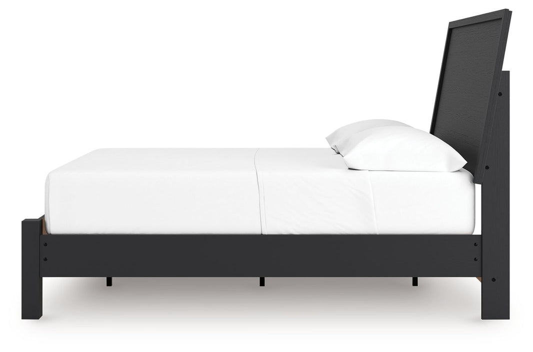 Danziar - Panel Bed With Low Footboard, alternate view 2 with wood construction