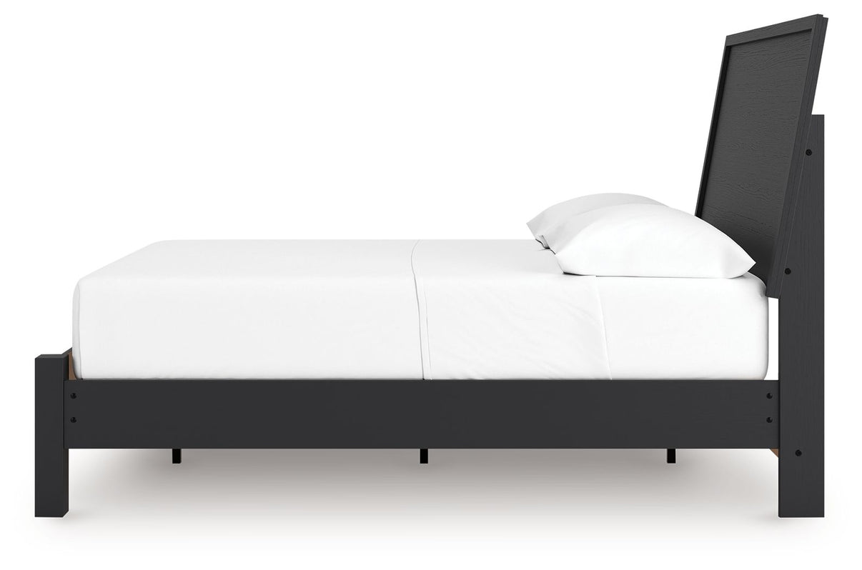 Danziar - Panel Bed With Low Footboard, alternate view 2 with wood construction