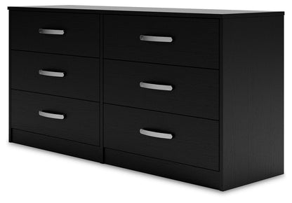 Finch - Six Drawer Dresser - Black, alternate view 3 with engineered wood