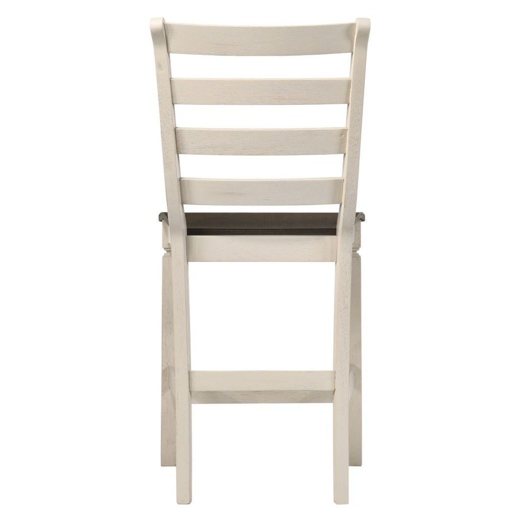 Tasnim - Counter Height Chair (Set of 2) - Oak & Antique White, alternate view 2 with linen fabric