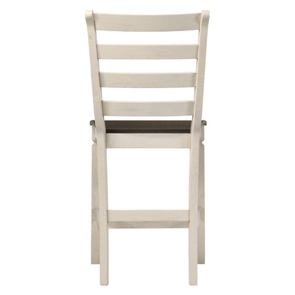 Tasnim - Counter Height Chair (Set of 2) - Oak & Antique White, alternate view 2 with linen fabric