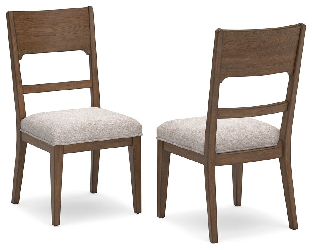 Cabalynn - Dining Uph Side Chair (Set of 2) - Oatmeal / Light Brown, alternate view 2 with polyester fabric