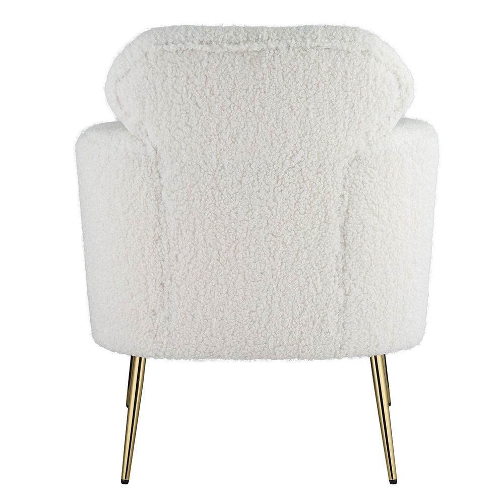 Connock - Accent Chair - White Teddy Sherpa, alternate view 2 with wood construction