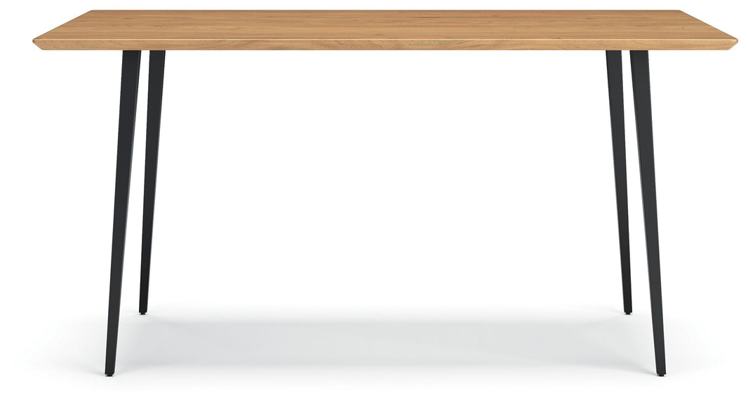 Gretlynn - Rectangular Dining Room Table - Black / Natural, alternate view 2 with wood construction