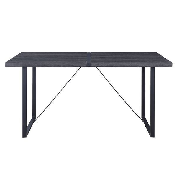 Nakula - Dining Table - Gray Oak & Black, alternate view 2 with wood construction