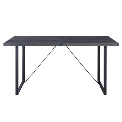 Nakula - Dining Table - Gray Oak & Black, alternate view 2 with wood construction