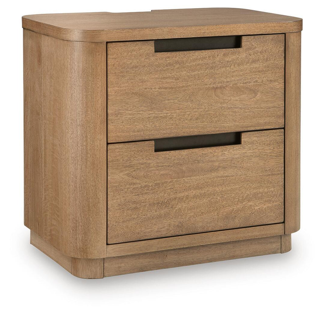 Pamaria Two Drawer Night Stand Light Brown