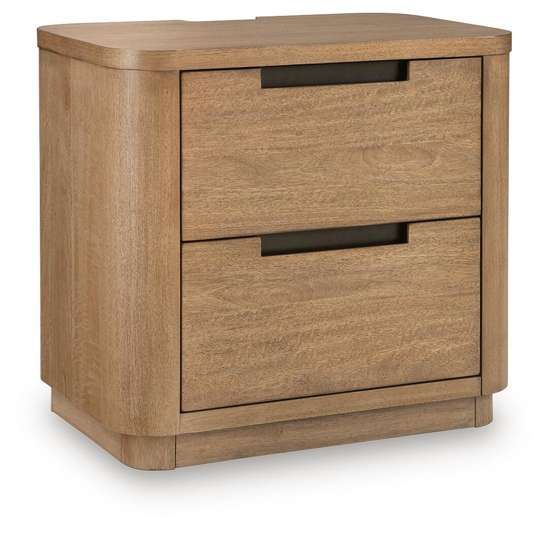 Pamaria Two Drawer Night Stand Light Brown