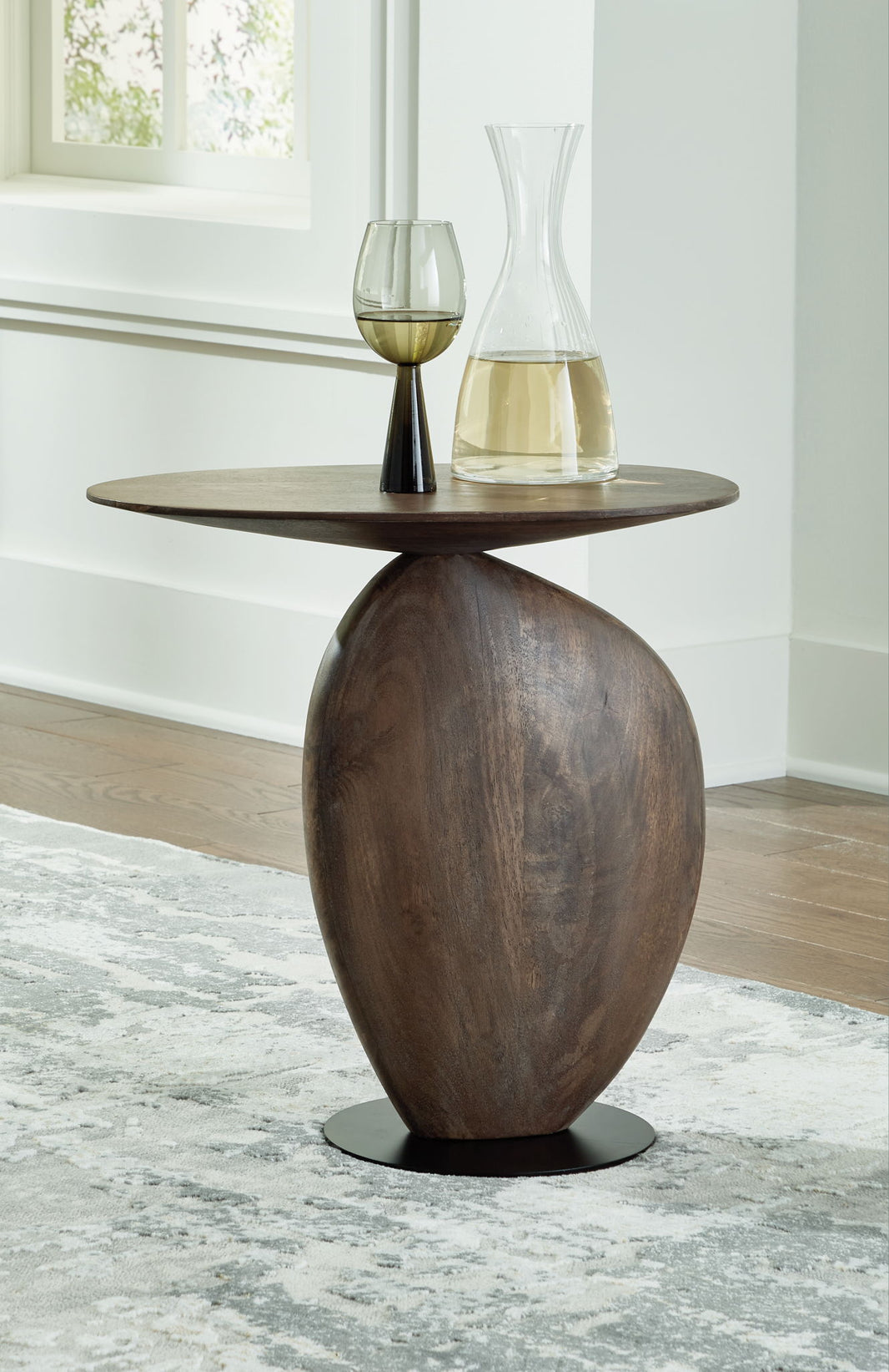 Cormmet - Accent Table - Brown / Black, alternate view 2 with wood construction
