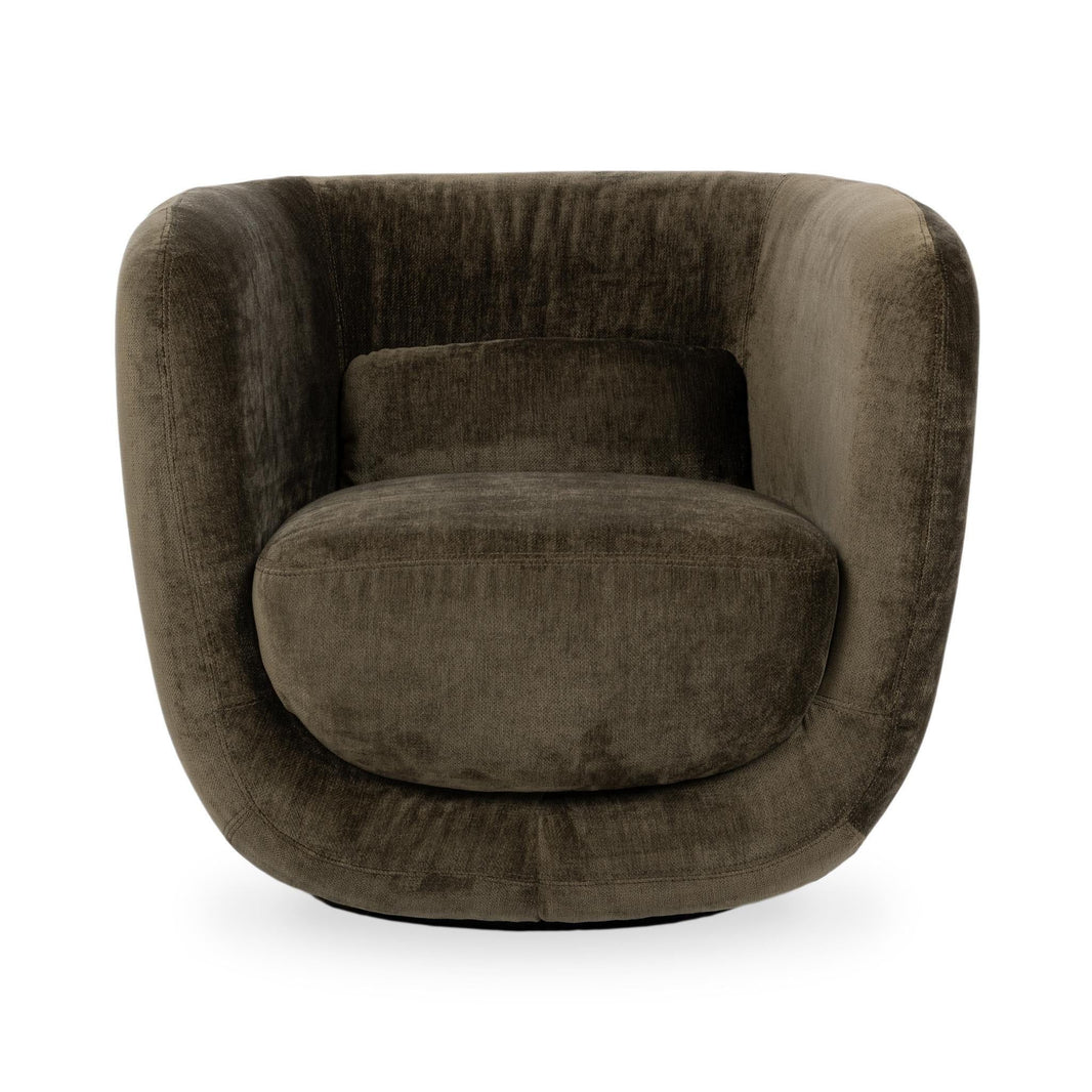 Nico - Upholstered Swivel Chair - Olive Green, alternate view 2 with polyester fabric