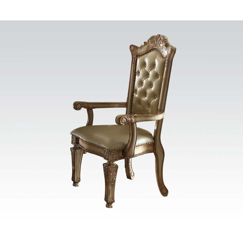 Vendome - Arm Chair, alternate view 2 with leather upholstery