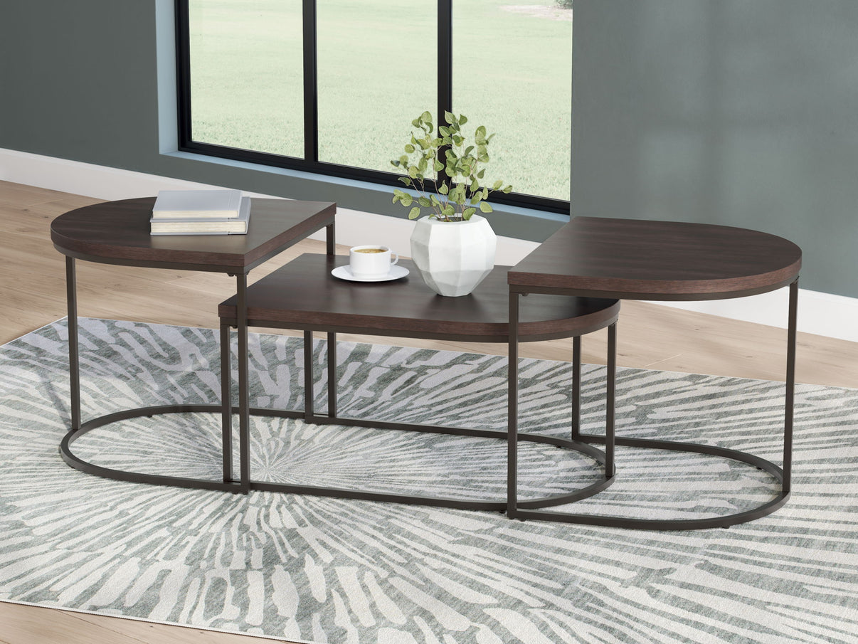 Vanmore - Occasional Table Set (Set of 3) - Dark Brown, alternate view 2 with wood construction