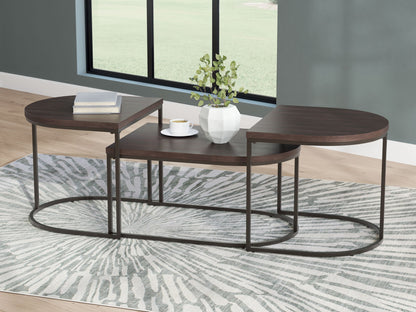 Vanmore - Occasional Table Set (Set of 3) - Dark Brown, alternate view 2 with wood construction
