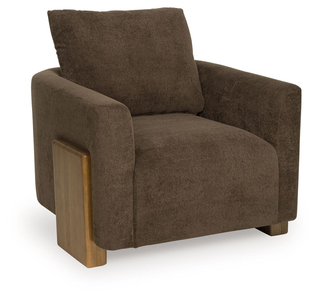 Dairlett - Accent Chair - Brown, product view with polyester fabric
