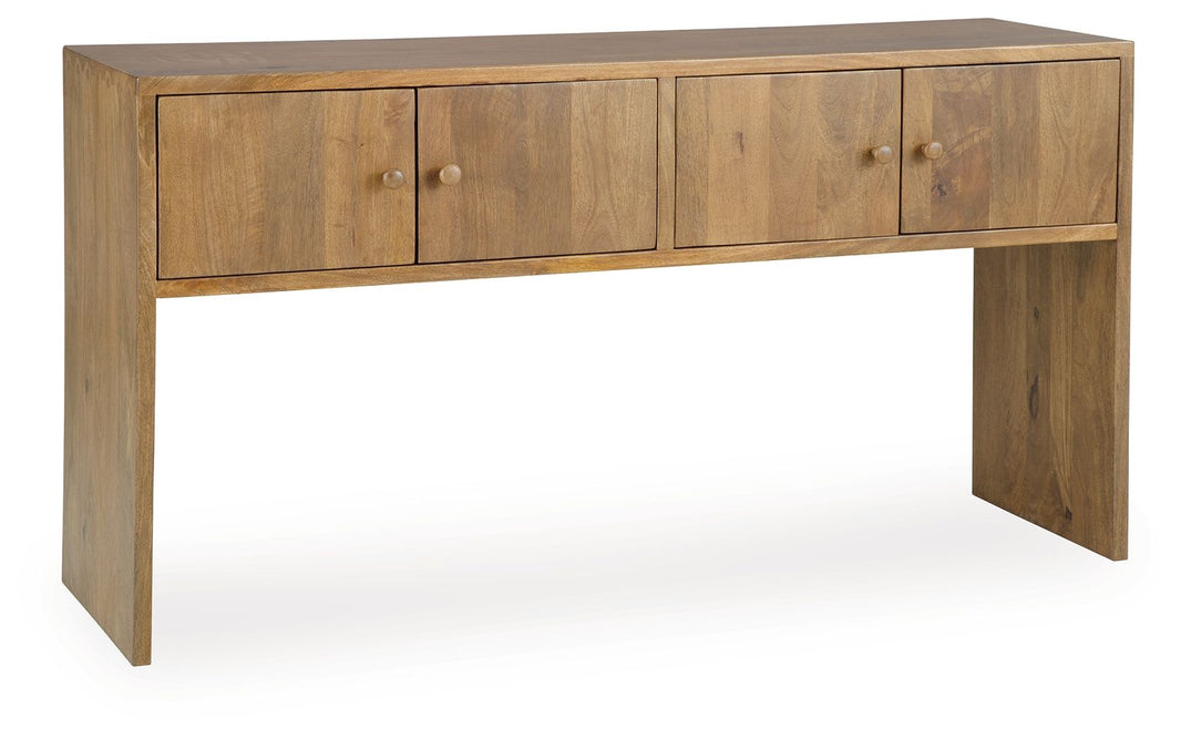 Ella Grove - Console - Rich Brown, product view with wood construction