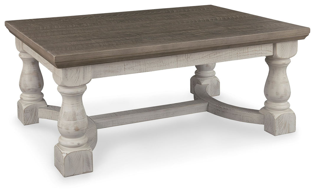 Havalance - Rectangular Cocktail Table - Gray / White, product view with engineered wood