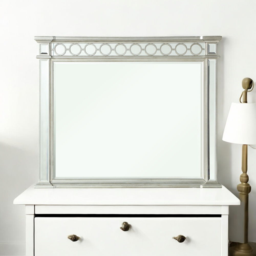 Varian - Mirror - Mirrored, alternate view 3 with wood construction