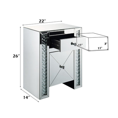 Nysa - Accent Table - Faux Crystals, alternate view 2 with glass